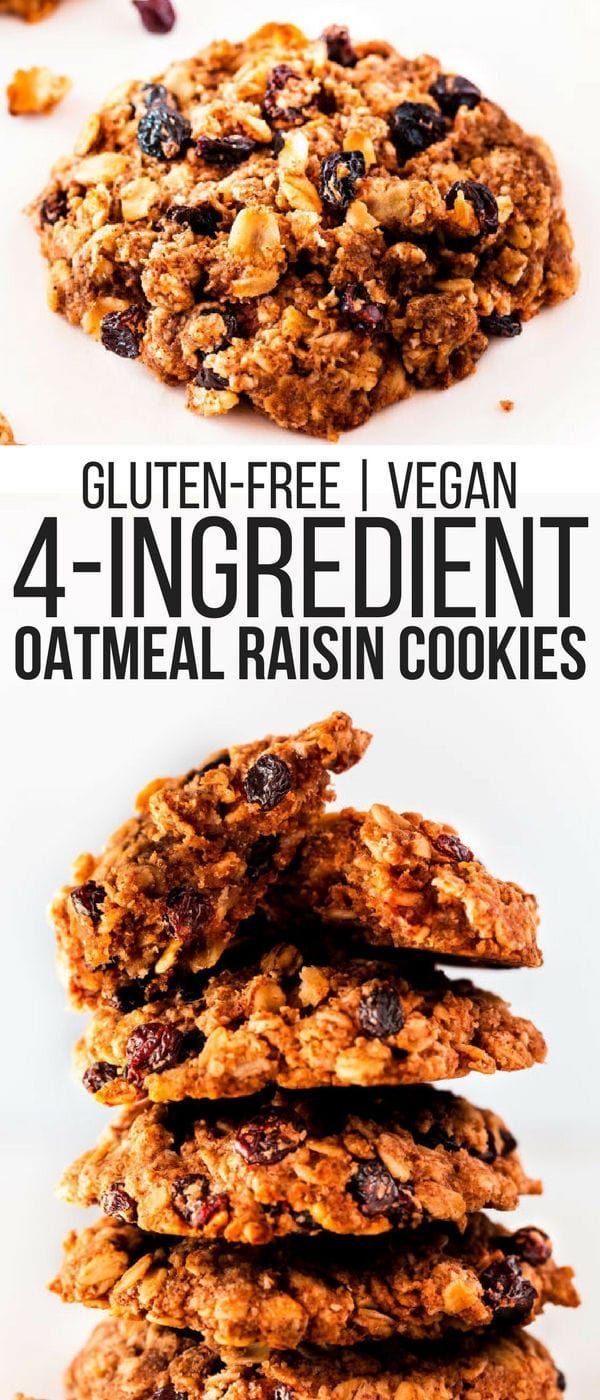 Vegan Oatmeal Raisin Cookies Gluten Free