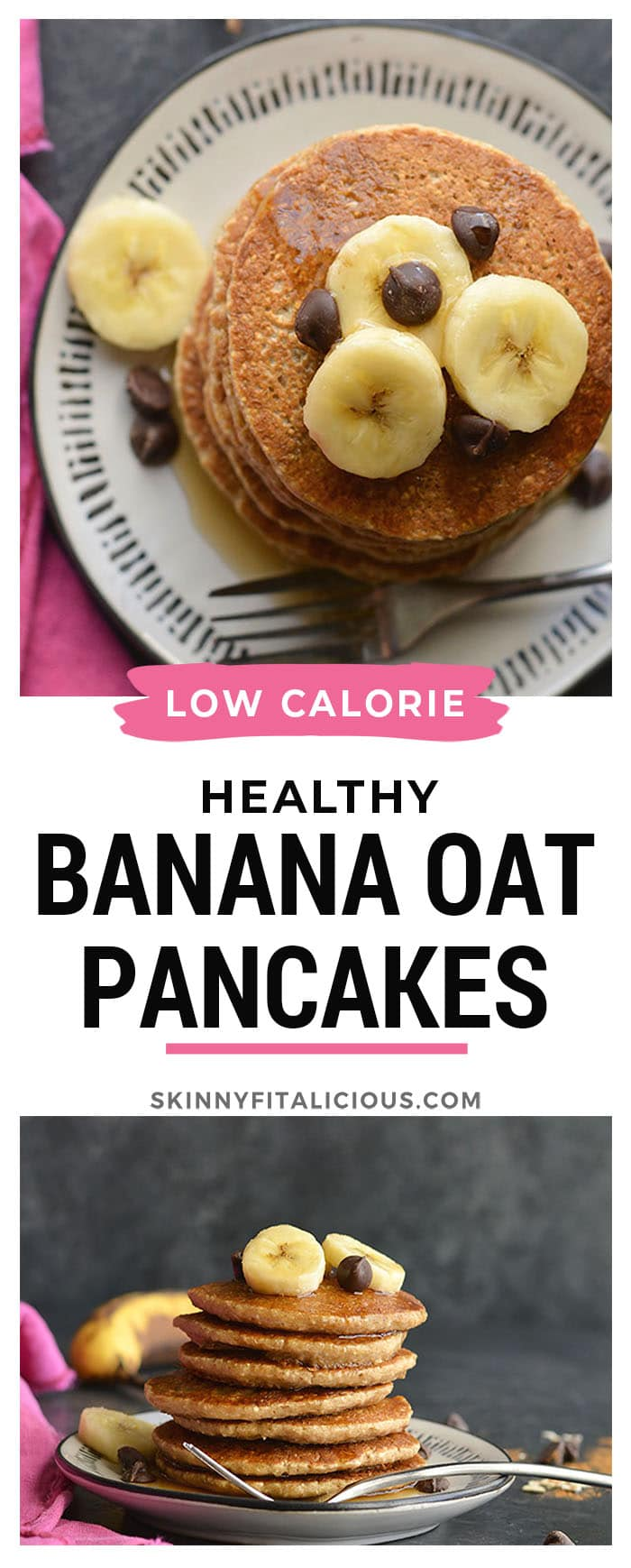 Healthy Low Calorie Banana Oat Pancakes