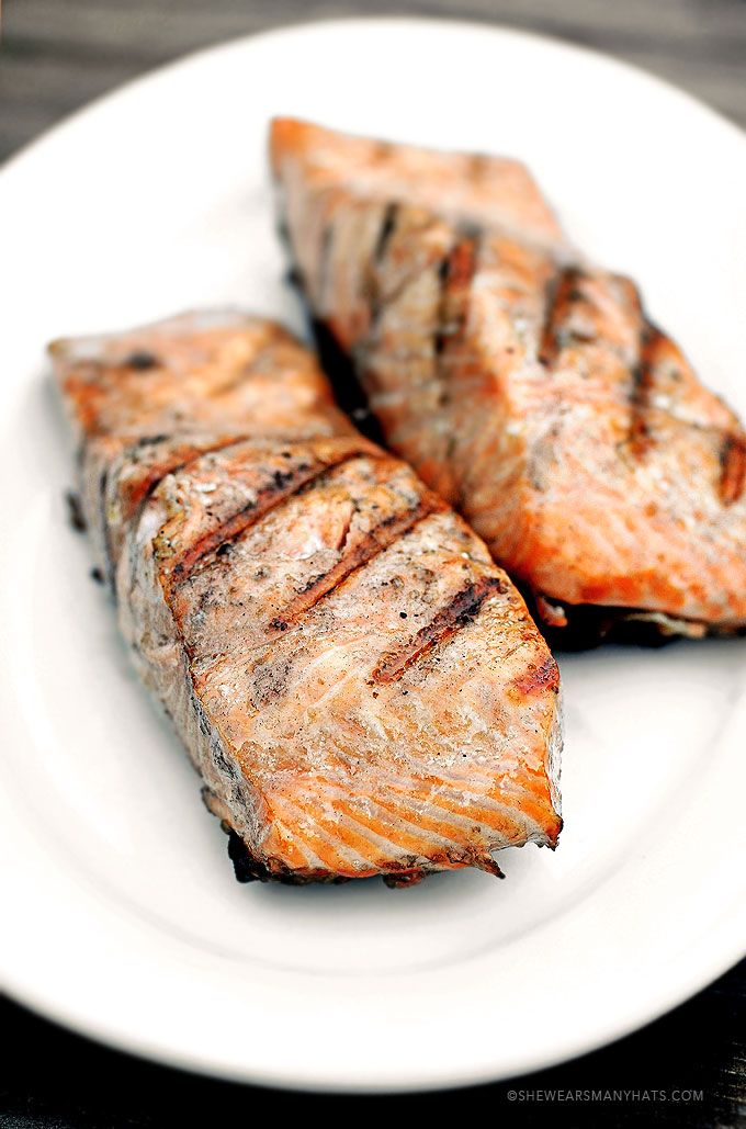 Salmon Steaks On Charcoal Grill