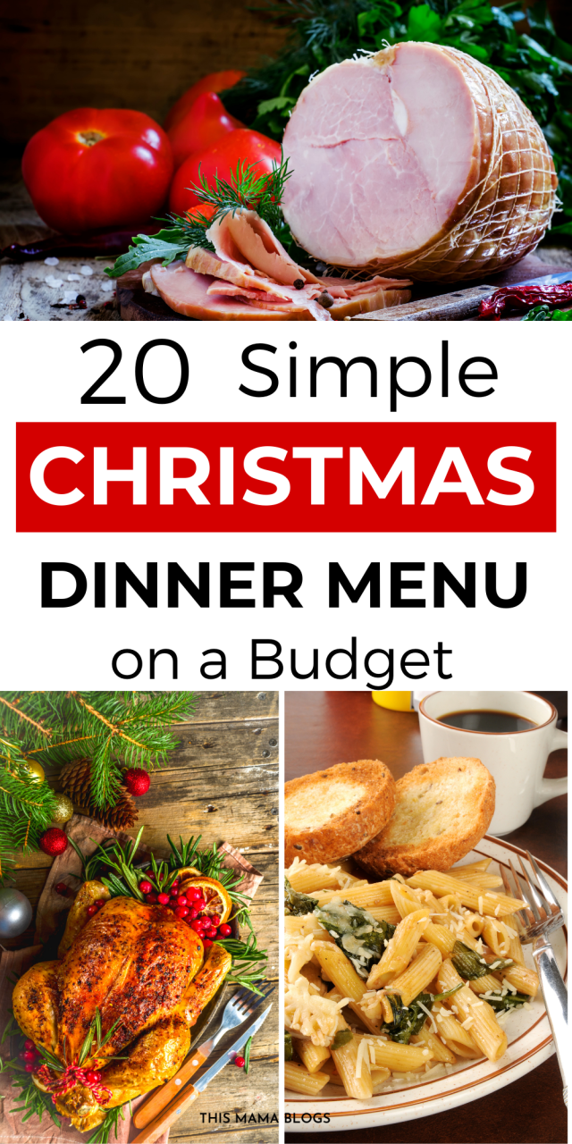 Budget Christmas Dinner Menu
