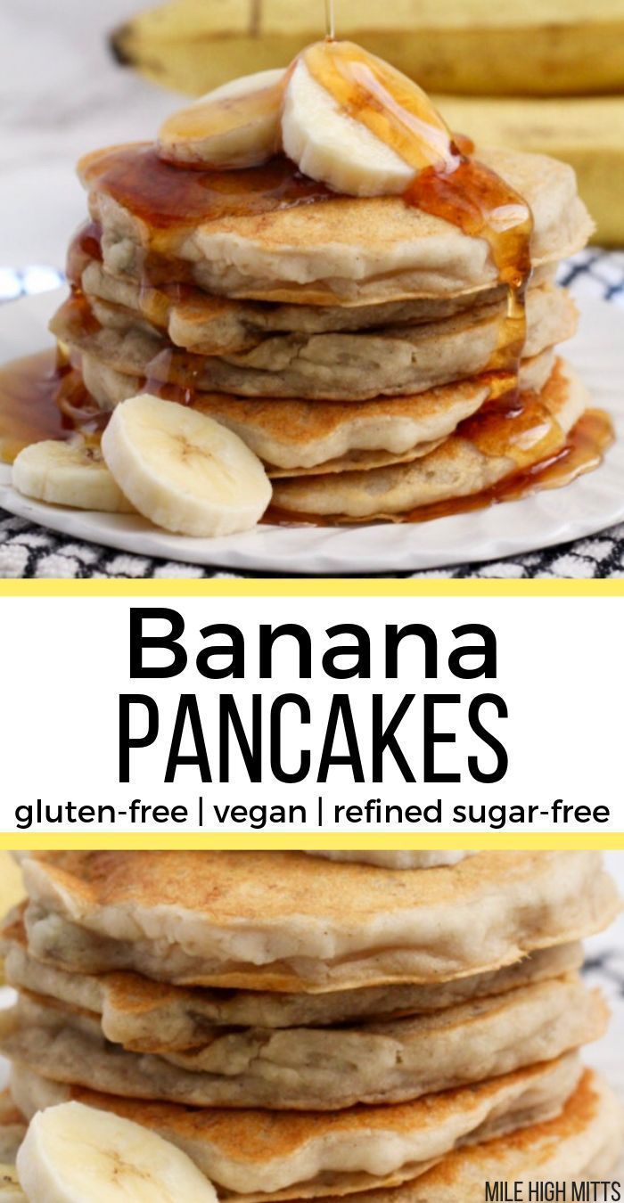 Healthy Vegan Gluten Free Banana Pancakes