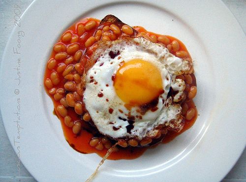 Baked Beans And Eggs Breakfast Recipe