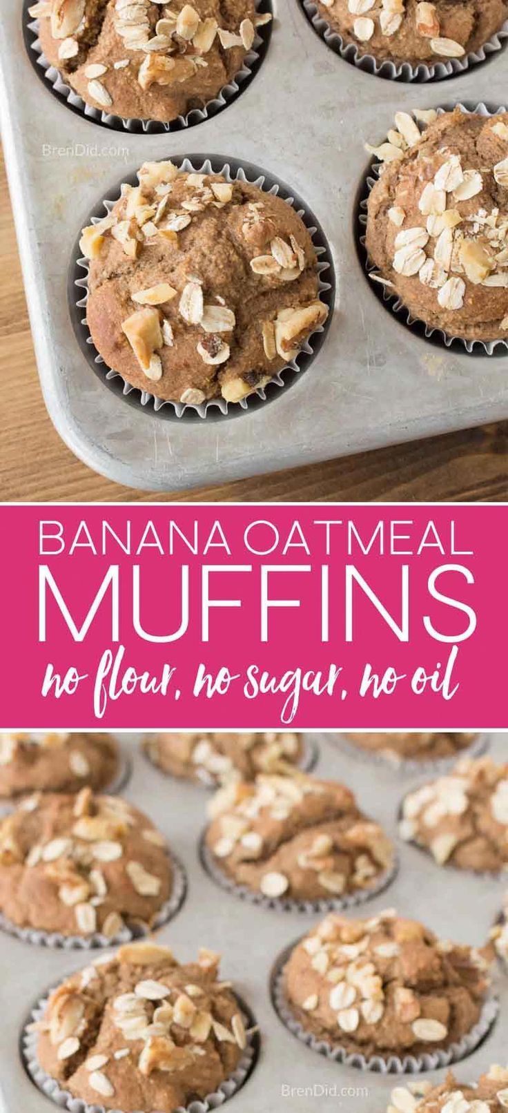 Banana Oatmeal Muffins Healthy No Flour