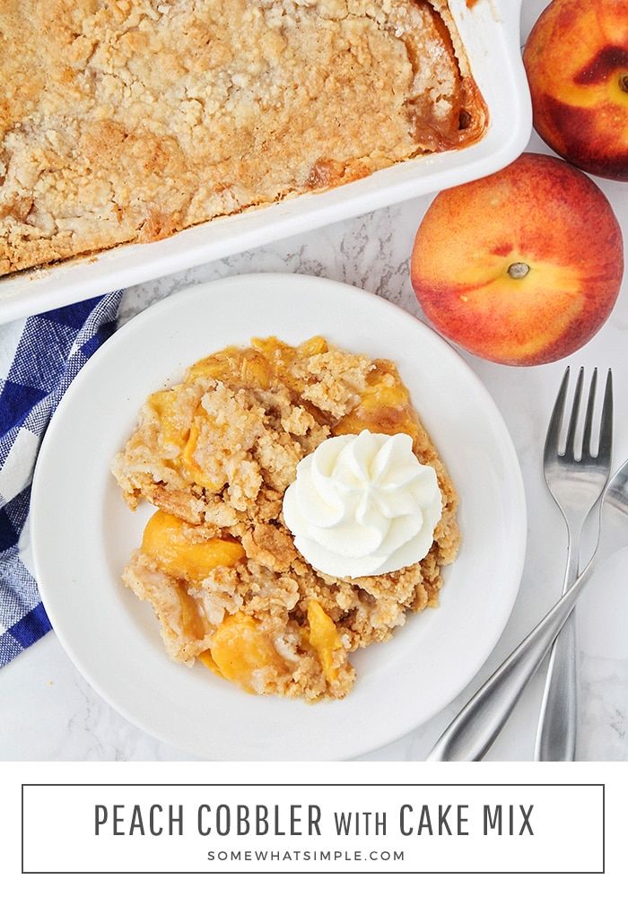 Peach Cobbler With Frozen Peaches And Cake Mix