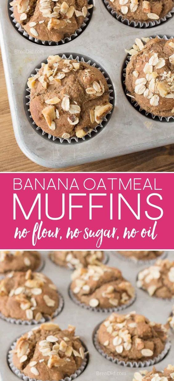 Banana Oat Muffins Healthy No Sugar