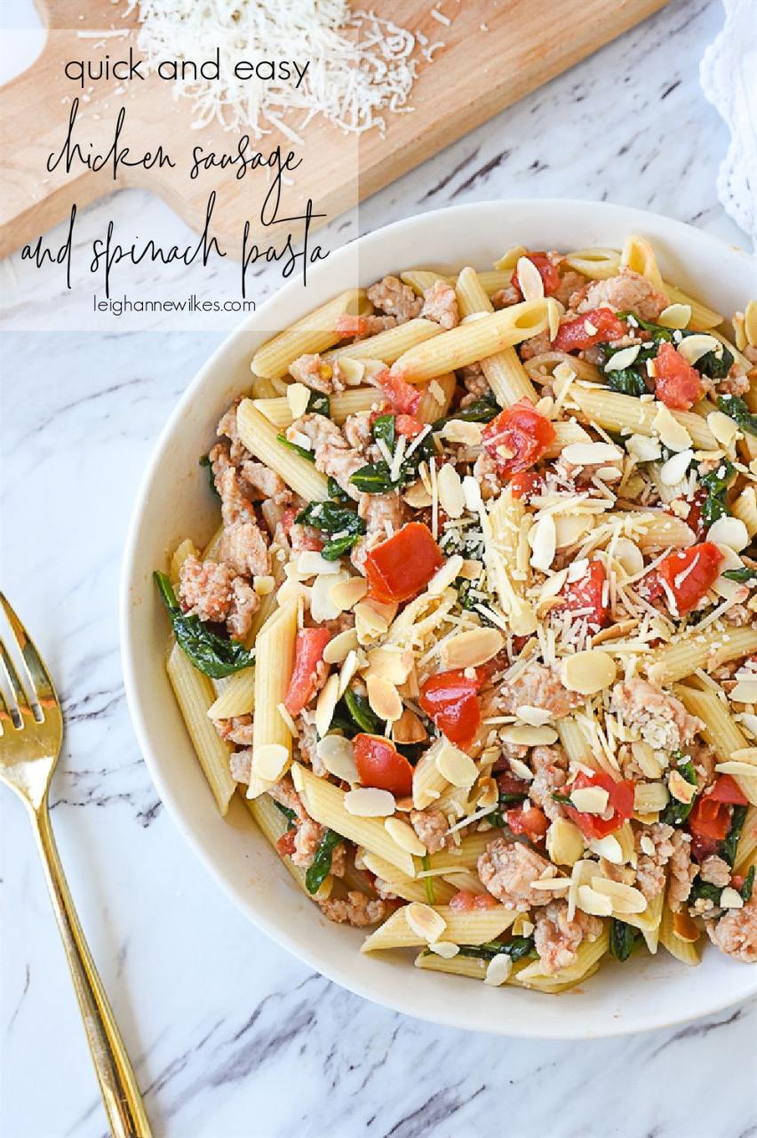 Healthy Chicken And Spinach Pasta Recipes