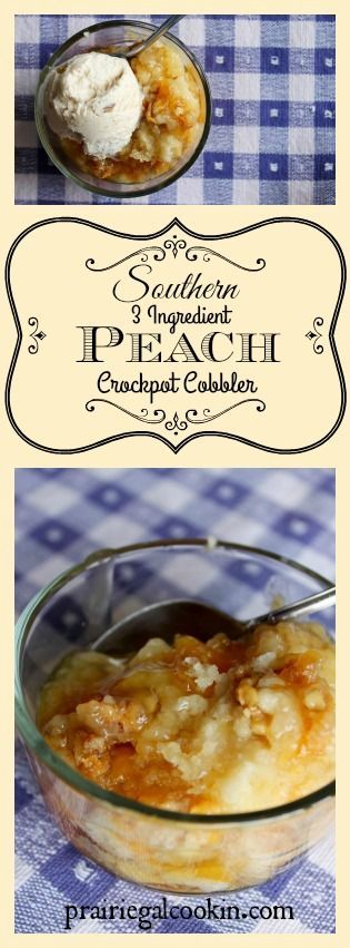 3 Ingredient Peach Cobbler Slow Cooker