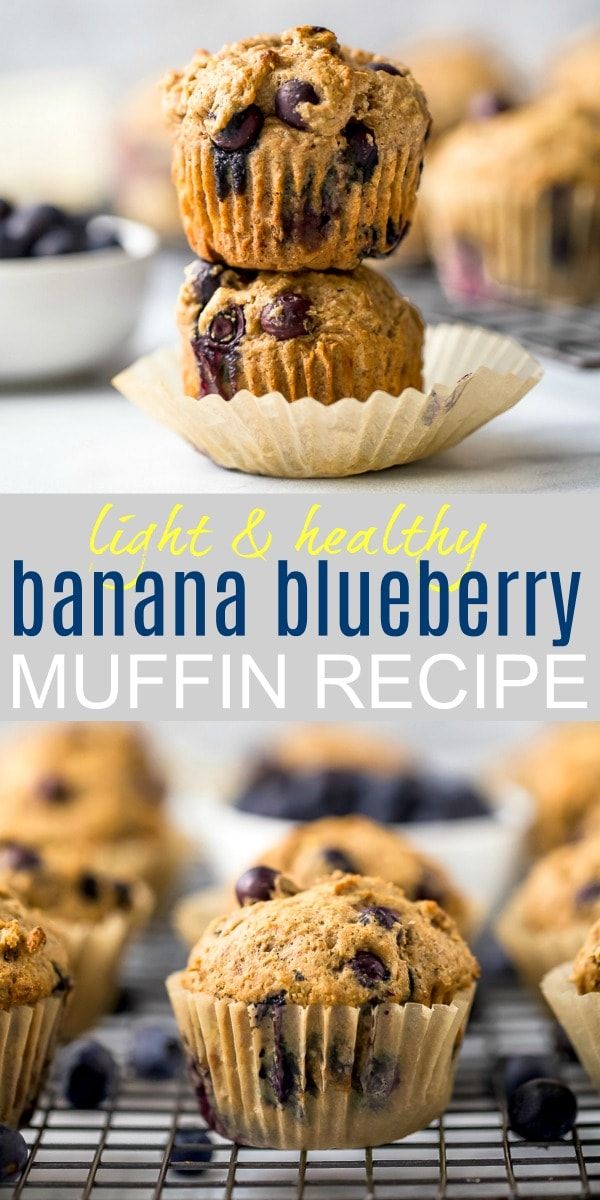 Healthy Blueberry Banana Muffins With Applesauce
