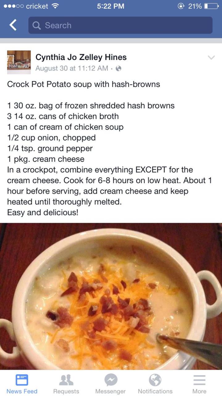Easy Crockpot Potato Soup With Hash Browns
