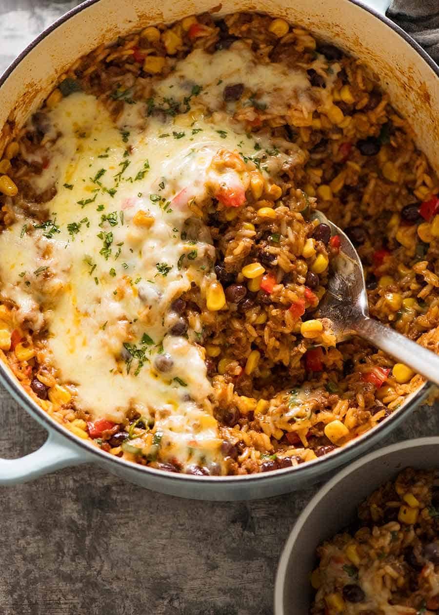 Easy Mexican Casserole With Ground Beef And Rice