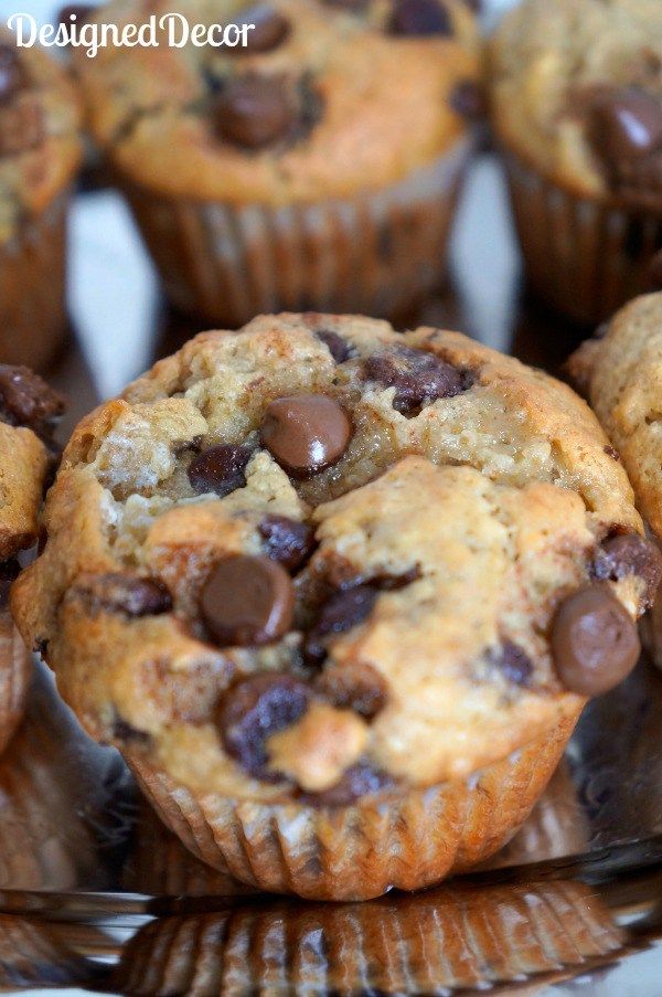Healthy Banana Chocolate Chip Muffins With Sour Cream
