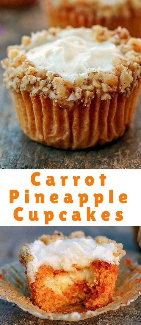 Healthy Carrot Cake Cupcakes With Pineapple
