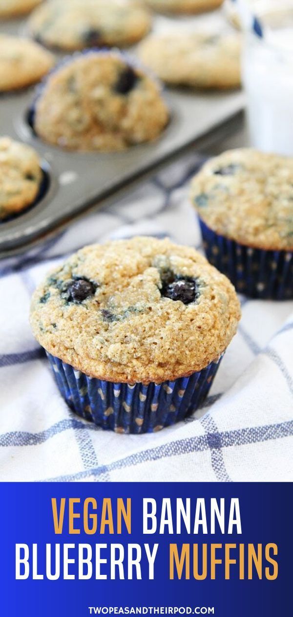Healthy Banana Blueberry Muffins Vegan