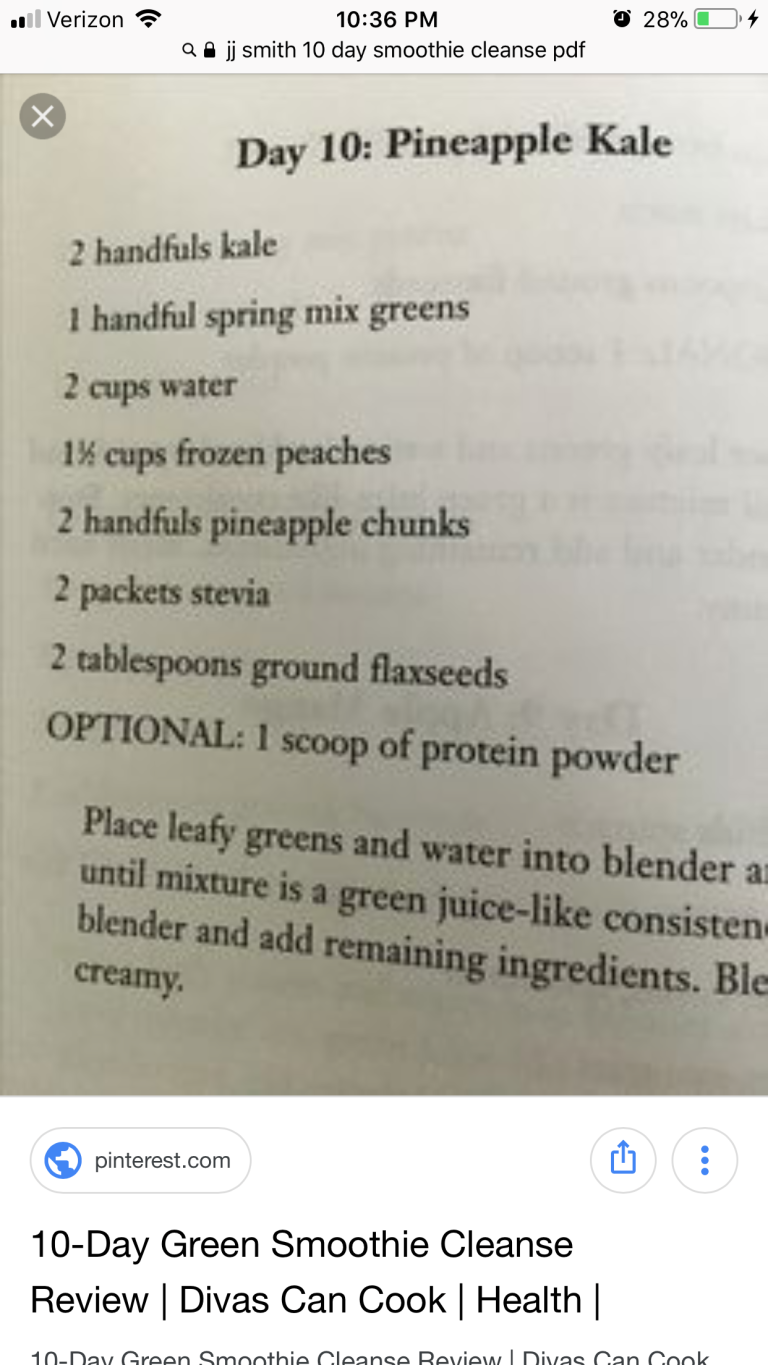 Green Smoothie 10 Day Cleanse Recipe