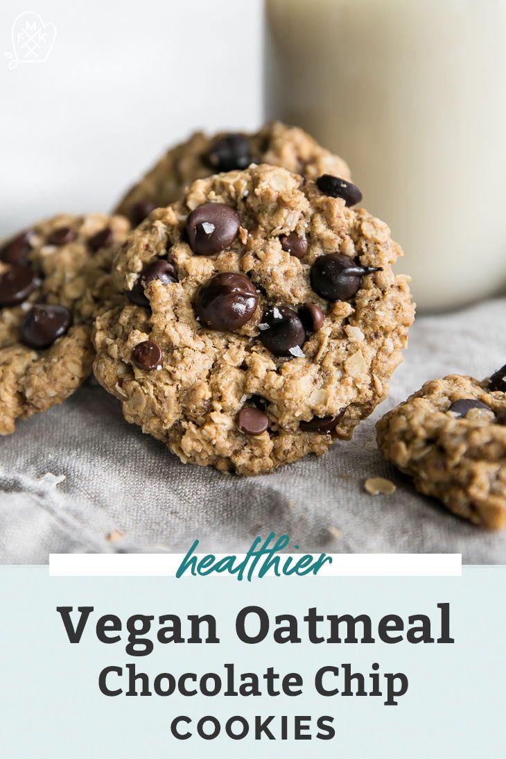 Healthy Vegan Oat Chocolate Chip Cookies