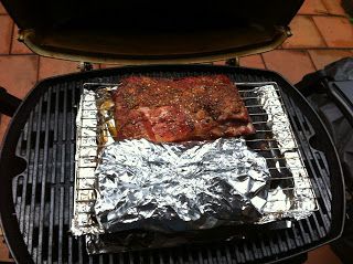 Rack Of Ribs On Weber Grill