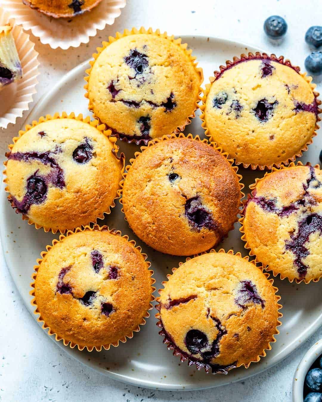 Healthy Gluten Free Lemon Blueberry Muffins