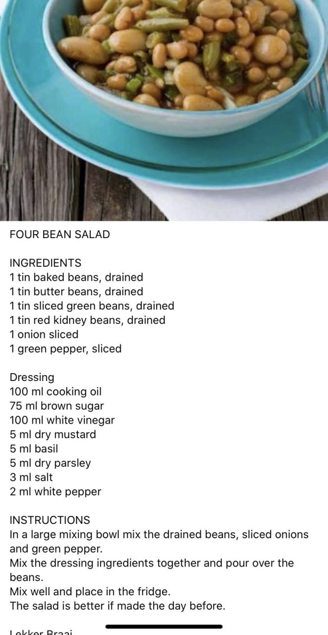 Baked Beans Salad Recipe South Africa