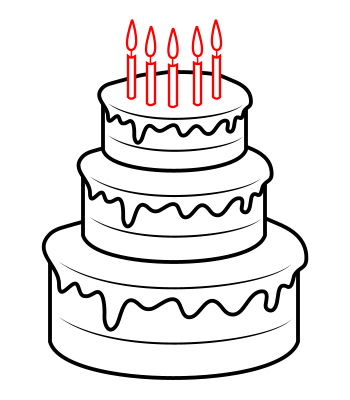 Easy Simple Cake Drawing