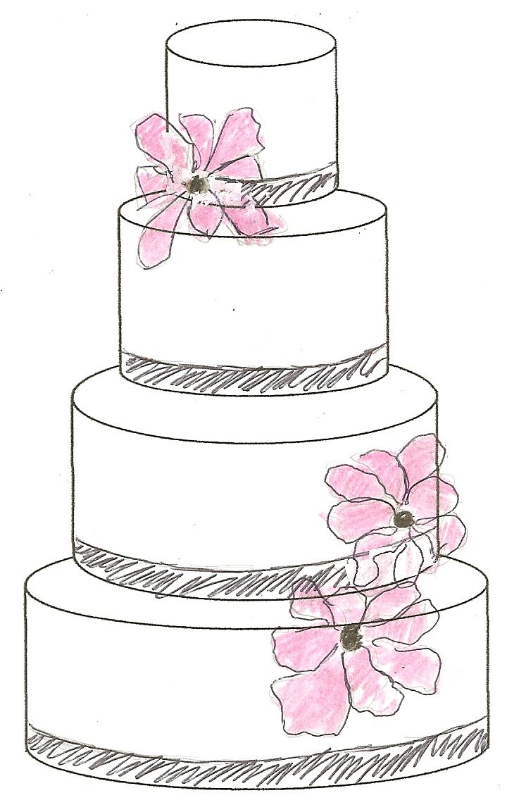 Simple Cake Design Drawing