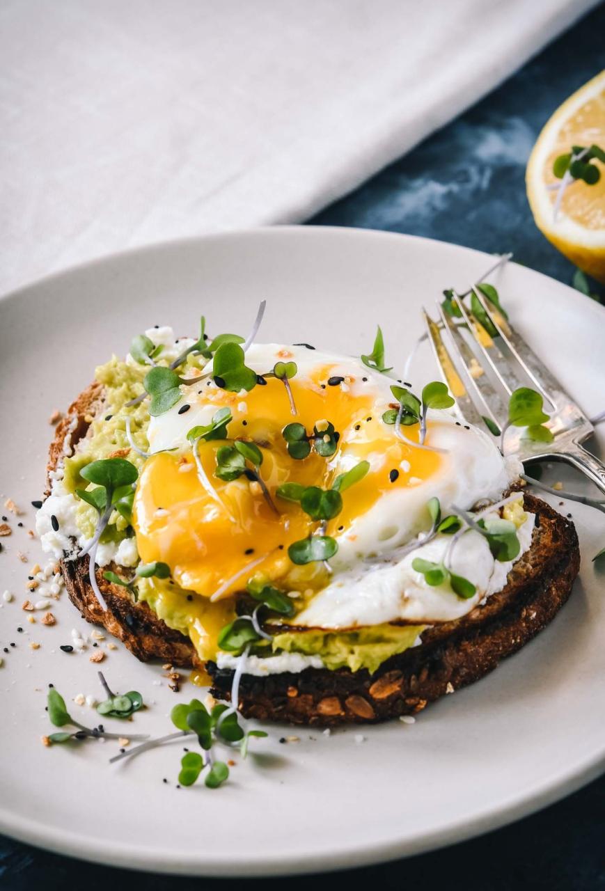 Healthy Breakfast Poached Egg On Toast
