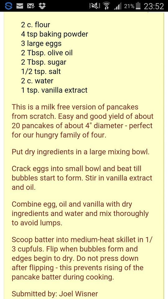 Easy Pancake Recipe No Milk Or Eggs
