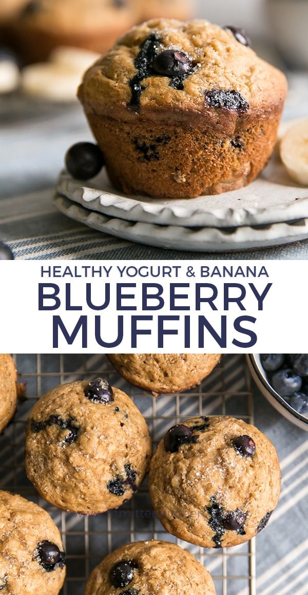 Healthy Banana Blueberry Muffins Greek Yogurt