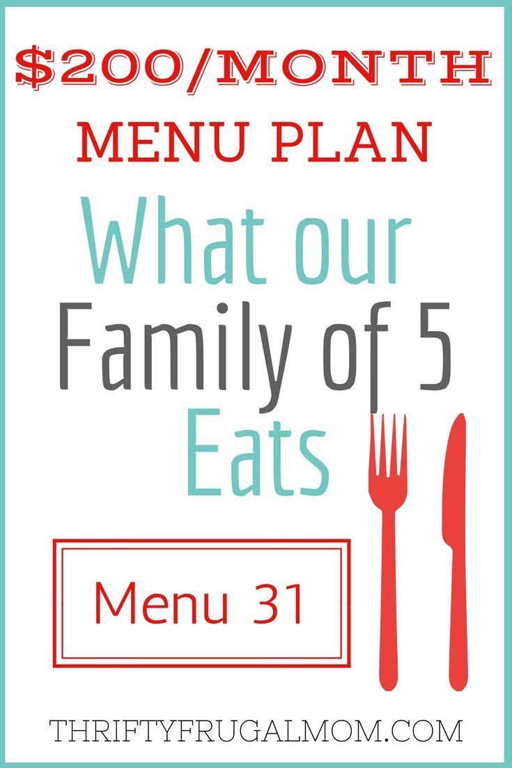 Frugal Meal Planning For Family Of 5