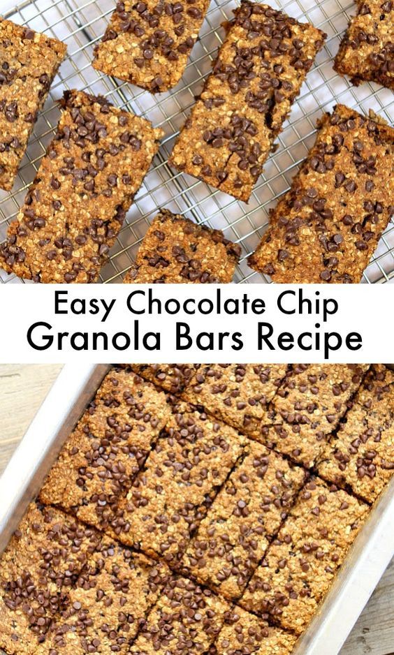 Healthy Homemade Granola Bars Chocolate Chips