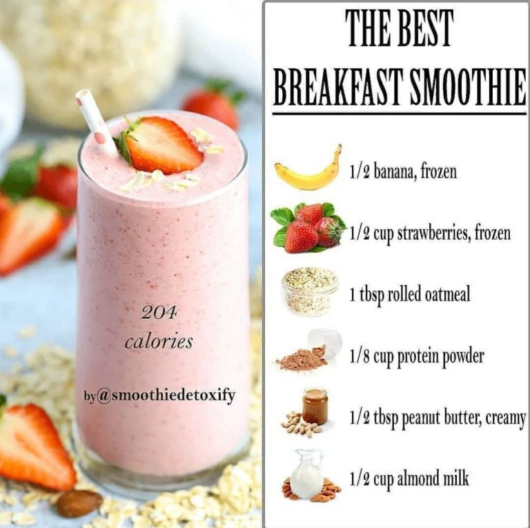 Breakfast Smoothie With Oats And Protein Powder
