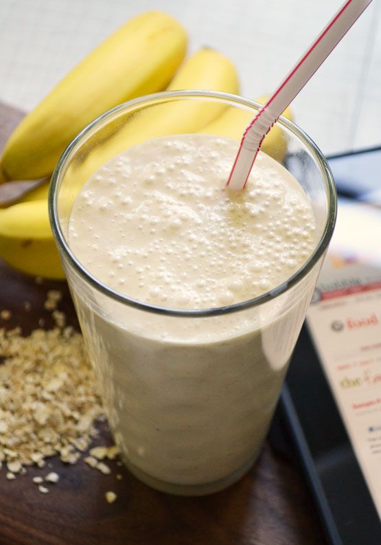 Breakfast Smoothie With Oatmeal And Yogurt