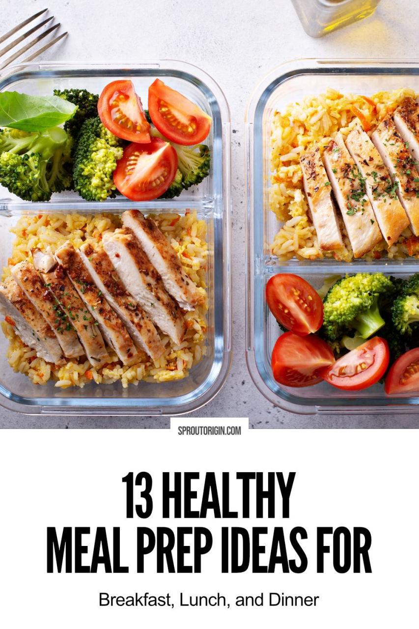 Healthy Breakfast Lunch And Dinner Meal Prep