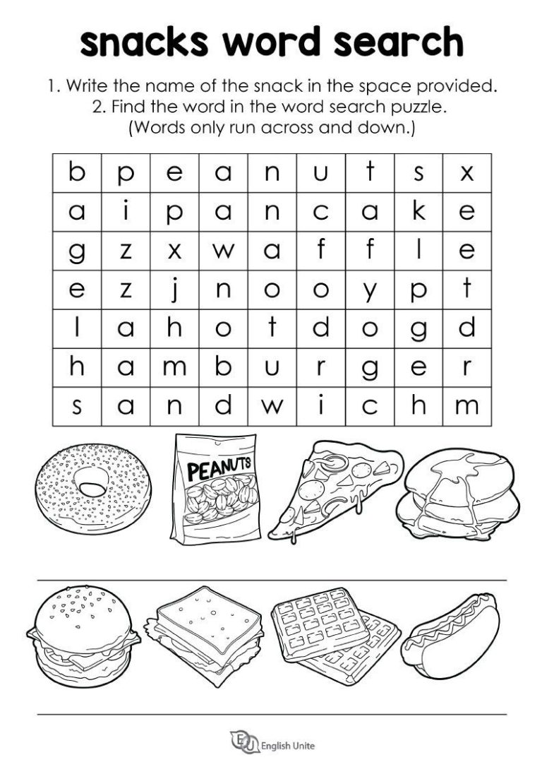 Quick Food Snacks Crossword