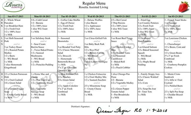 Weekly Meal Plan For 2 Adults