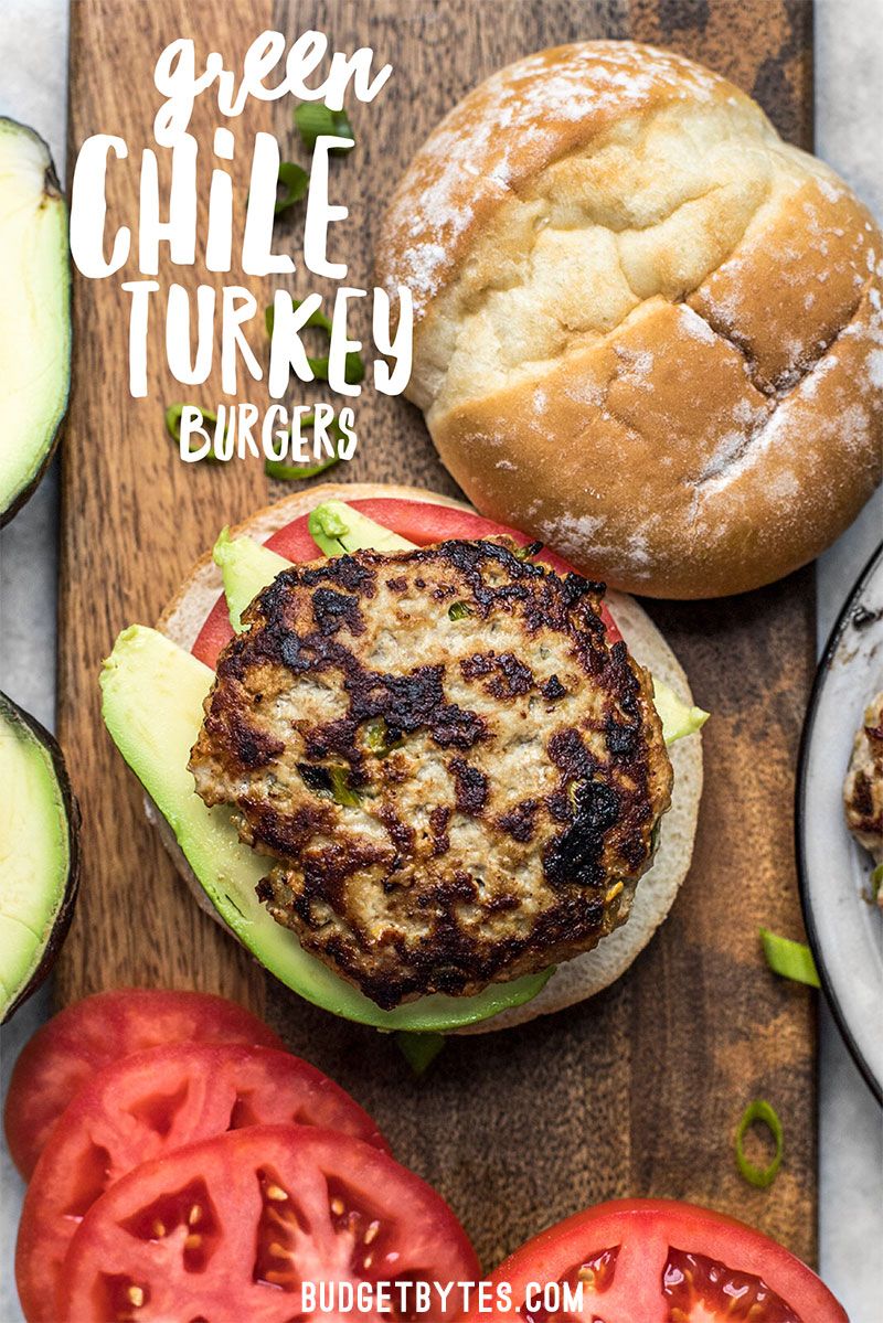 Budget Bytes Green Chile Turkey Burgers