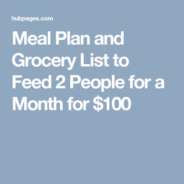 Grocery List And Meal Plan For One Person
