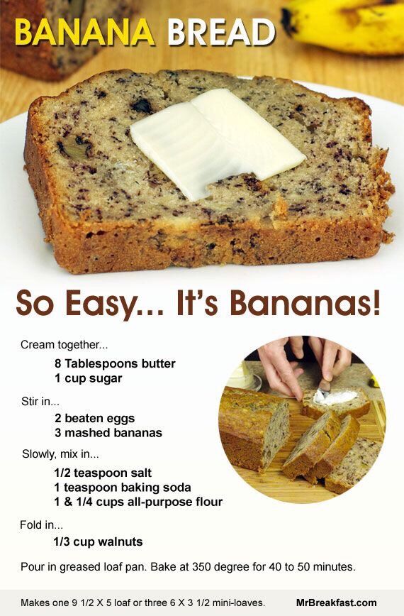 Easy Banana Bread Recipe 2 Bananas