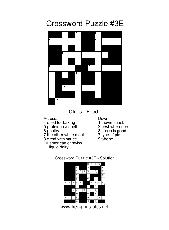 Quick Snacks Crossword