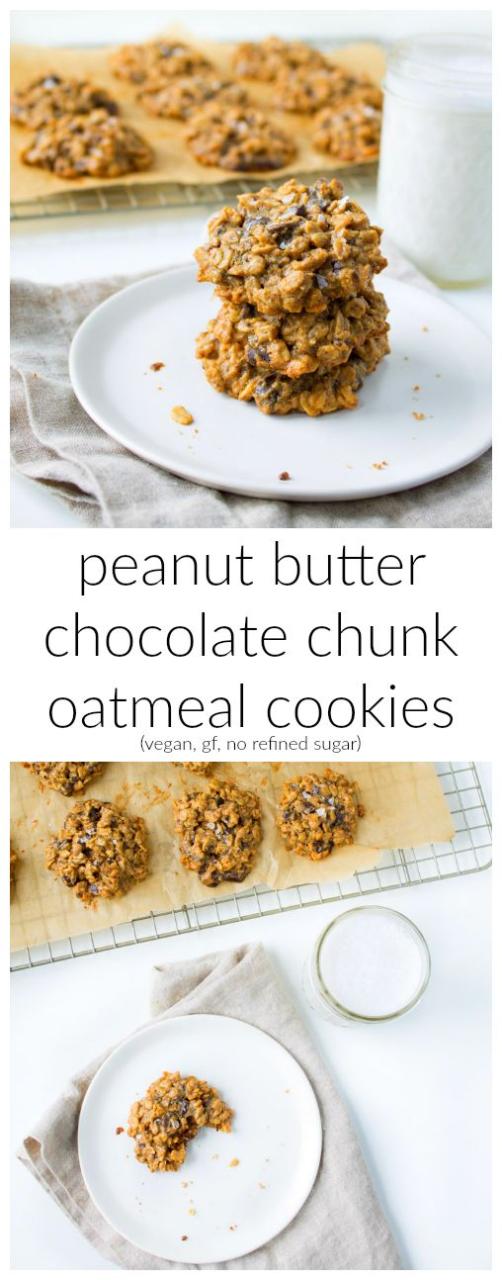 Vegan Peanut Butter Oatmeal Cookies No Sugar