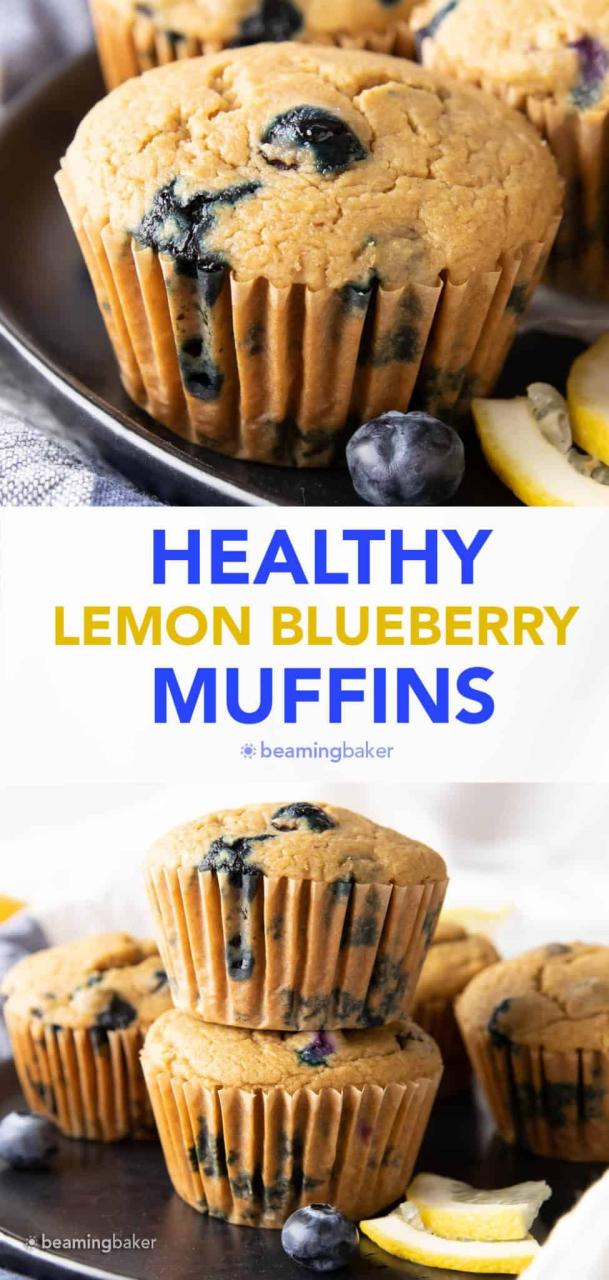 Healthy Lemon Blueberry Muffins Vegan