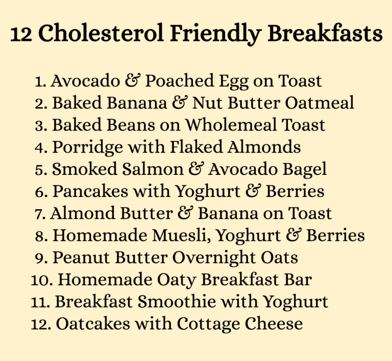 Lower Cholesterol Breakfast Recipes