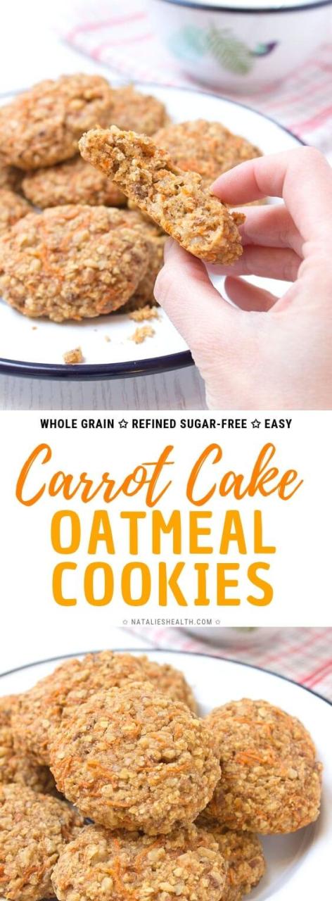 Healthy Carrot Cake Oatmeal Cookies