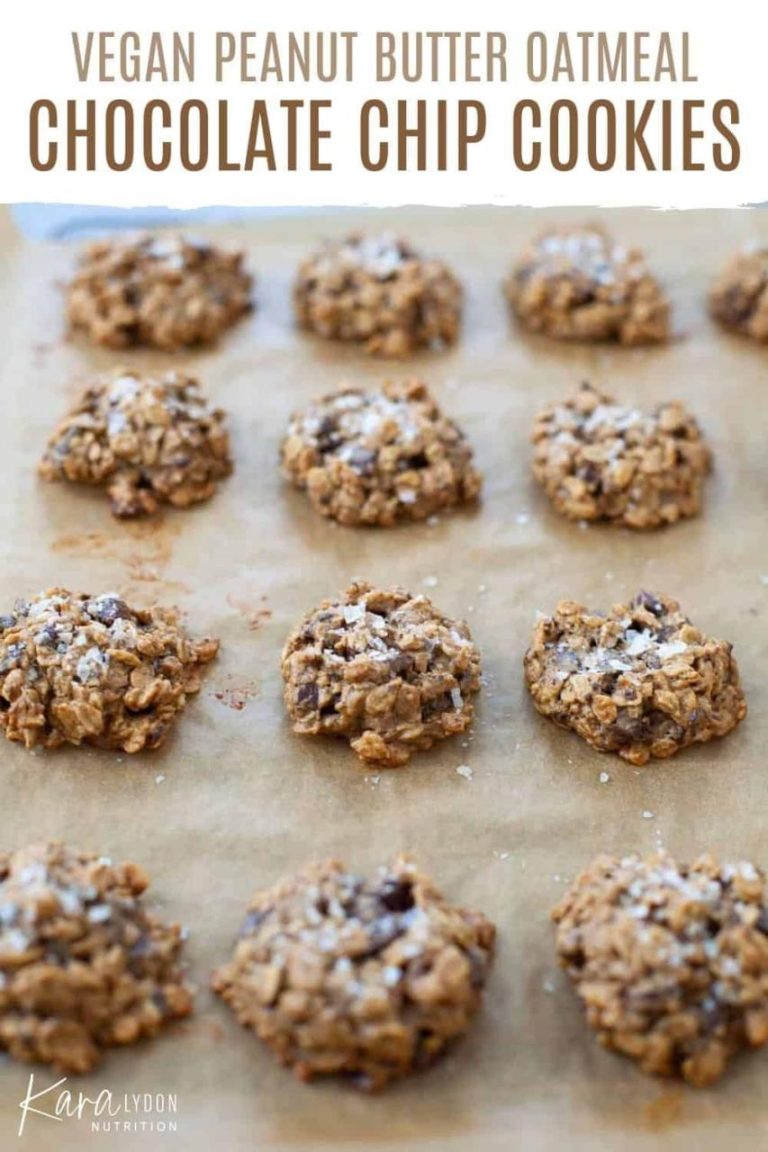 Vegan Oatmeal Peanut Butter Chocolate Chip Cookies