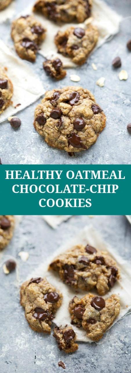 Vegan Oatmeal Chocolate Chip Cookies No Sugar