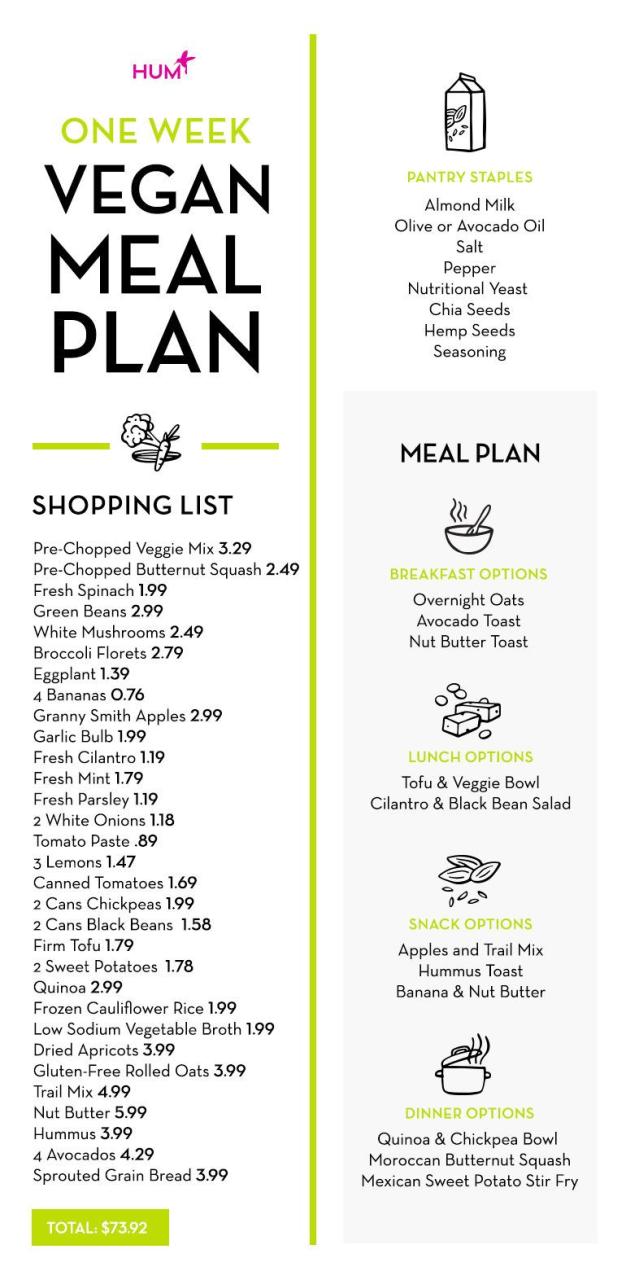 Plant Based Budget Meal Plan